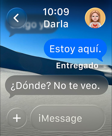 App Mensajes en el Apple Watch