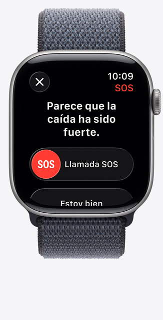 Apple Watch Series 11, caja de aluminio, color gris espacial, notificación de caída brusca, opción de llamada de emergencia, correa Loop deportiva, color azul náutico
