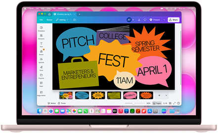 L’app Canva affichée sur un MacBook Air