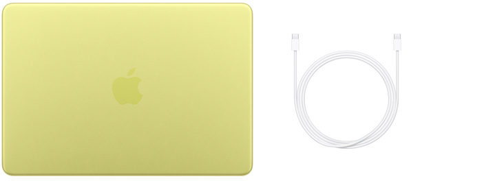 13 hüvelykes MacBook Neo, USB‑C töltőkábel és 20 wattos USB‑C hálózati adapter
