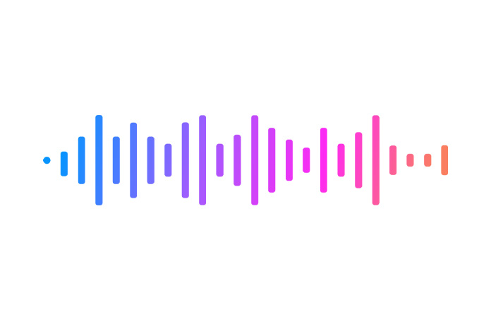 色とりどりの音波を表す画像。青から紫、ピンク、オレンジに色調が変化している