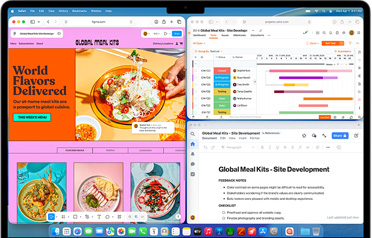 MacBook Air ar vairākām atvērtām aplikācijām