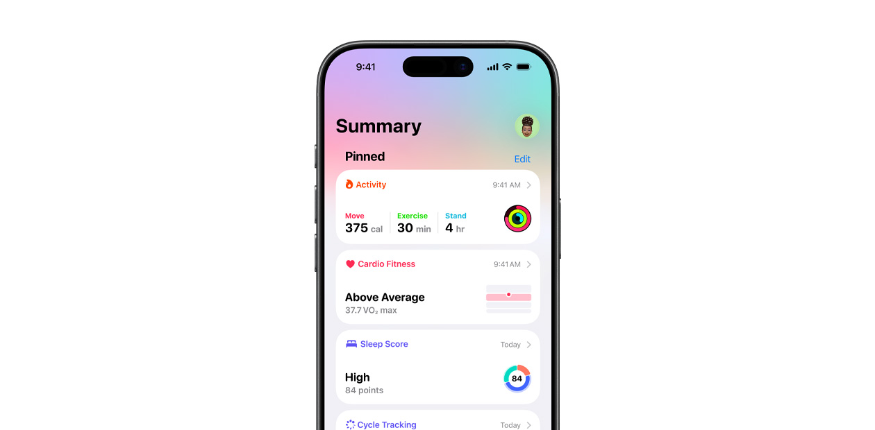 The Apple Health app on iPhone.