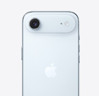 iPhone Air, parte trasera, color azul cielo, sistema de cámara Fusion en el módulo superior
