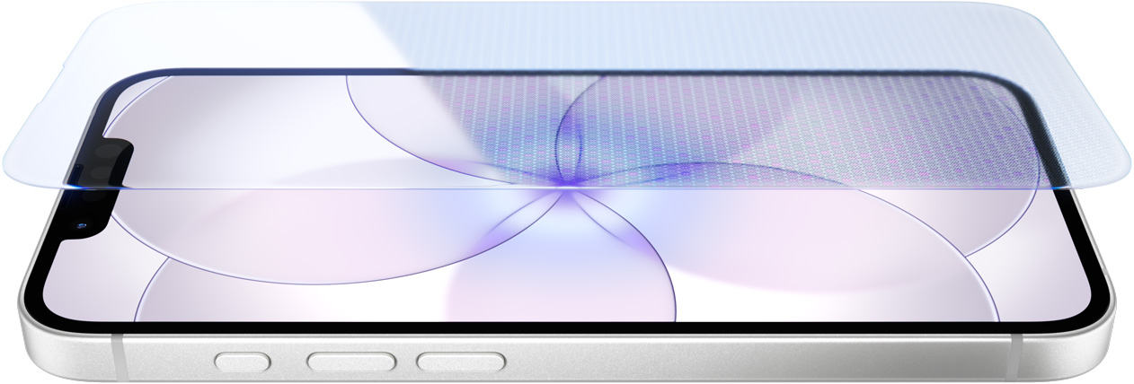 iPhone 17e, Vorderseite mit Ceramic Shield 2, Seitenansicht, Weiß, Tasten: Actiontaste, Lautstärketasten