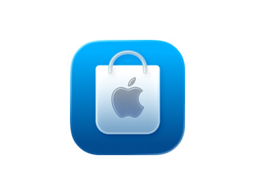 Apple Store App, Einkaufstaschen-Symbol, blau