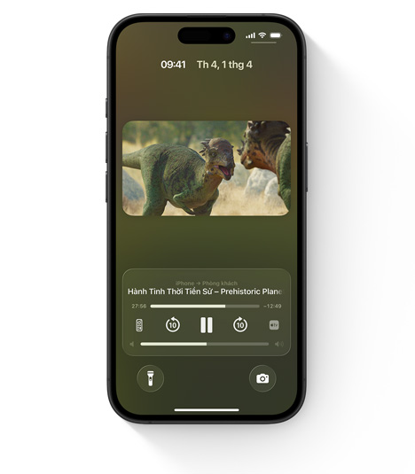 iPhone hiển thị bộ điều khiển Apple TV tích hợp sẵn